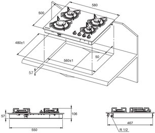 Независимая варочная панель Kuppersberg FQ6TGR W фото 2 в Тюмени