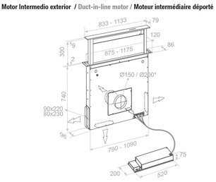 Встраиваемая в столешницу вытяжка Пандо E-320/120 INOX V.2000 фото 3 в Тюмени Встраиваемая в столешницу вытяжка Pando E-320/120 INOX V.2000 фото 3 в Тюмени