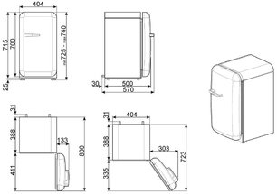 Мини-бар Smeg FAB5RDGO3 фото 3 в Тюмени