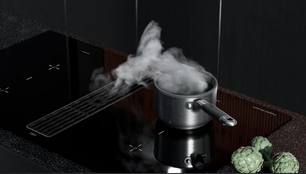 Индукционная варочная поверхность с вытяжкой Kuppersbusch KMI 12850.0 SR-S Black Chrome фото 4 в Тюмени