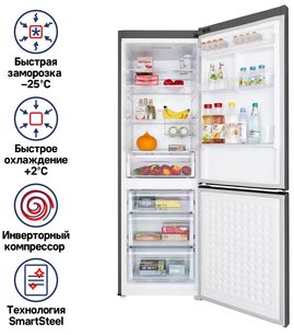 Холодильник Маунфилд MFF187NFIS10 фото 2 в Тюмени Холодильник Maunfeld MFF187NFIS10 фото 2 в Тюмени