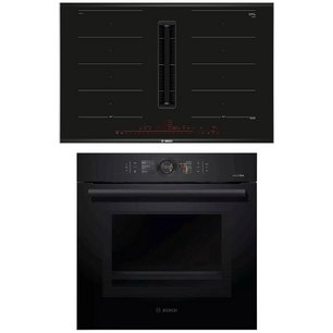 Bosch (варочная панель с вытяжкой PXX875D57E + духовой шкаф HMG8764C1) фото в Тюмени