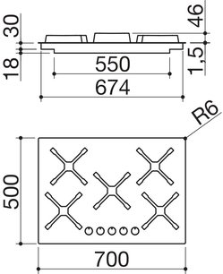Газовая варочная панель Barazza 1PSPF75 фото 4 в Тюмени