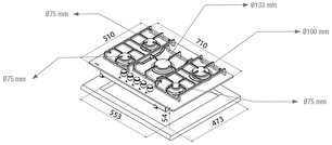 Варочная панель Pando PGA-4370 фото 3 в Тюмени