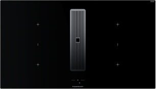 Индукционная варочная поверхность с вытяжкой Kuppersbusch с чёрными ручками KMI 9850.1 SR-S Stainless steel фото в Тюмени