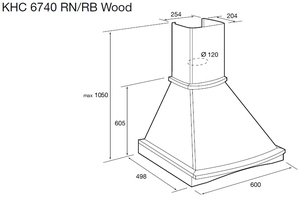 Вытяжка Кертинг KHC 6740 RB Wood фото 2 в Тюмени Вытяжка Korting KHC 6740 RB Wood фото 2 в Тюмени