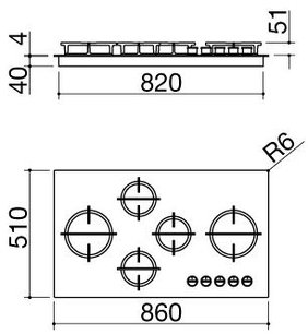 Газовая варочная панель Barazza 1PMDM95 фото 3 в Тюмени