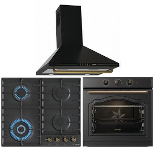 Gorenje (варочная панель GW642CLB + духовой шкаф BO6735CLB + вытяжка WHC63CLB) фото в Тюмени