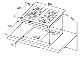 Газовая варочная панель Kuppersberg TS69 B фото 2 в Тюмени