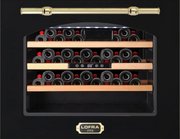 Встраиваемый винный шкаф Lofra ZBRNM24M/O CANTINA 24 NERO MAT OTTONE фото в Тюмени