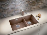 Мойка Blanco SUBLINE 430/270-U с отводной арматурой InFino® серый беж фото 2 в Тюмени