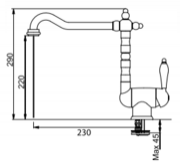 Смеситель Franke Old England бронза (для установки перед окном) фото 3 в Тюмени