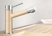 Смеситель Бланко Alta compact chrome/Silgranit шампань фото 3 в Тюмени Смеситель Blanco Alta compact chrome/Silgranit шампань фото 3 в Тюмени