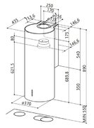 Вытяжка Faber CYLINDRA/2 EV8 2EL XH890 фото 4 в Тюмени