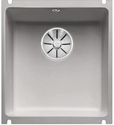 Мойка Blanco SUBLINE 375-U керамика отводная арматура InFino® серый алюминий фото в Тюмени