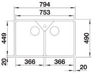Мойка BLANCO VILLAE Double глянцевый белый фото 4 в Тюмени