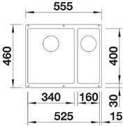 Мойка BLANCO SUBLINE 340/160-U Silgranit антрацит, чаша справа фото 3 в Тюмени