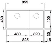 Мойка BLANCO SUBLINE 480/320-U Silgranit кофе фото 3 в Тюмени