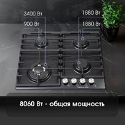 Газовая варочная панель Zigmund Shtain G 20.6 B фото 3 в Тюмени